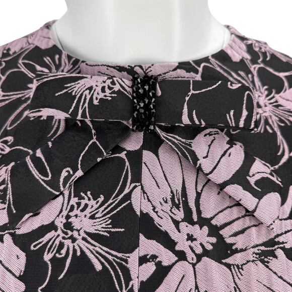 RICKIE FREEMAN For Teri Jon Jacquard Floral A-Line Dress Sz 4 - Picture 3 of 6